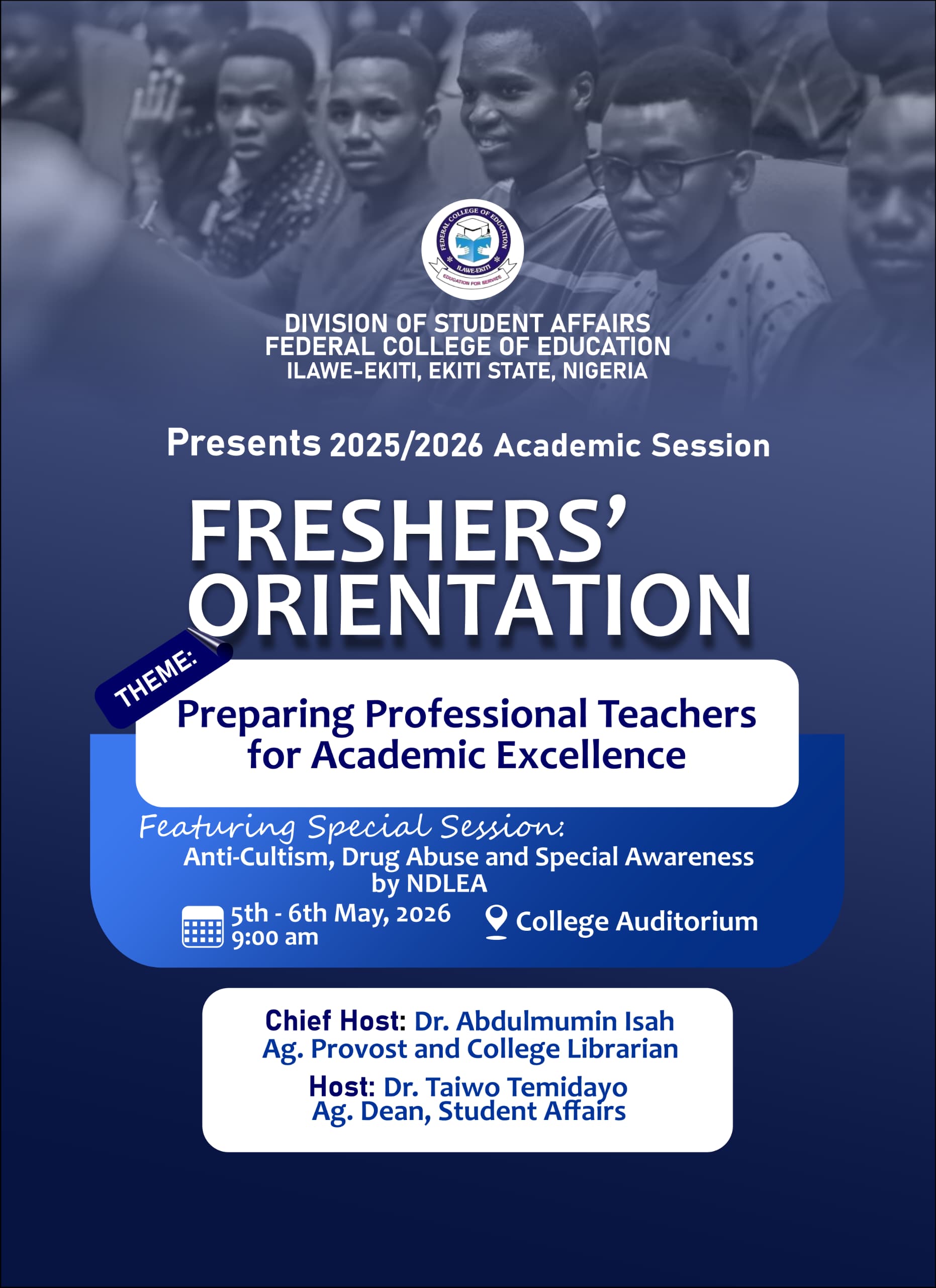 2026 Freshers’ Orientation: Preparing Professional Teachers for Academic Excellence