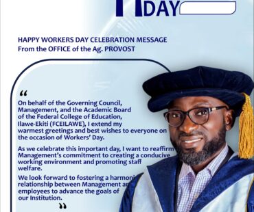 WORKERS’ MAY DAY CELEBRATION MESSAGE 2026