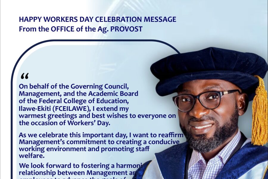 WORKERS’ MAY DAY CELEBRATION MESSAGE 2026