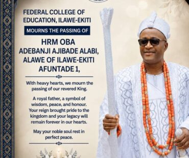 ‎ FEDERAL COLLEGE OF EDUCATION, ILAWE-EKITI MOURNS THE PASSING OF HRM OBA ADEBANJI AJIBADE ALABI, ALAWE OF ILAWE-EKITI